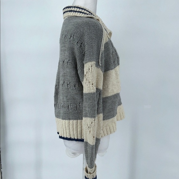 Free People Women’s Pembrook Oversize Sweater In Ivory Combo Size XS - Picture 6 of 12